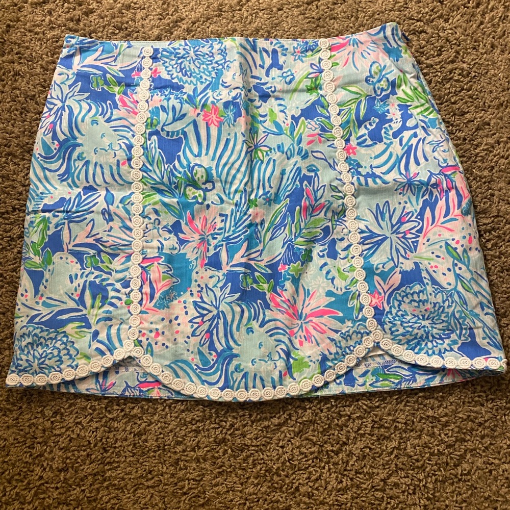 Lilly Pulitzer Blue and Pink Floral Skort